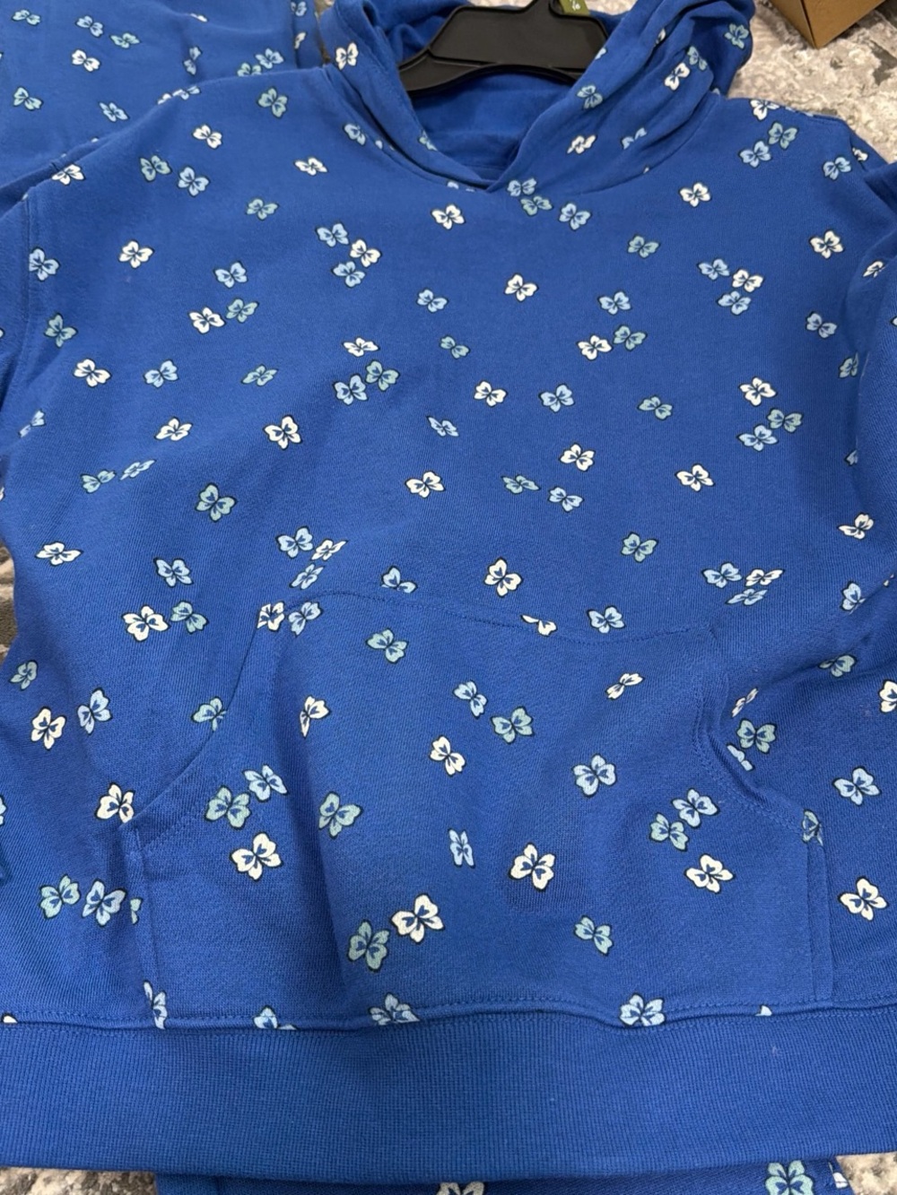wonder nation Blue Floral Print Hooded Sweatshirt